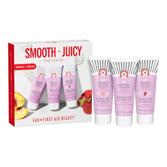 Smooth + Juicy Scrub Kit - Körperpeeling-Set gegen Keratosis pilaris, FIRST AID BEAUTY